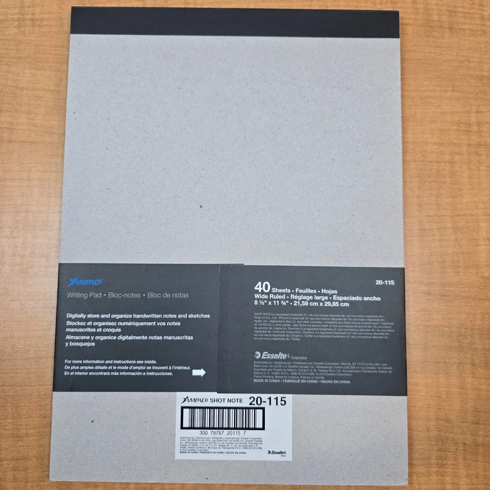 3 Ampad Shot Note Letter Size Legal‎ Pad (40 Sheets) iPhone Android 20-115